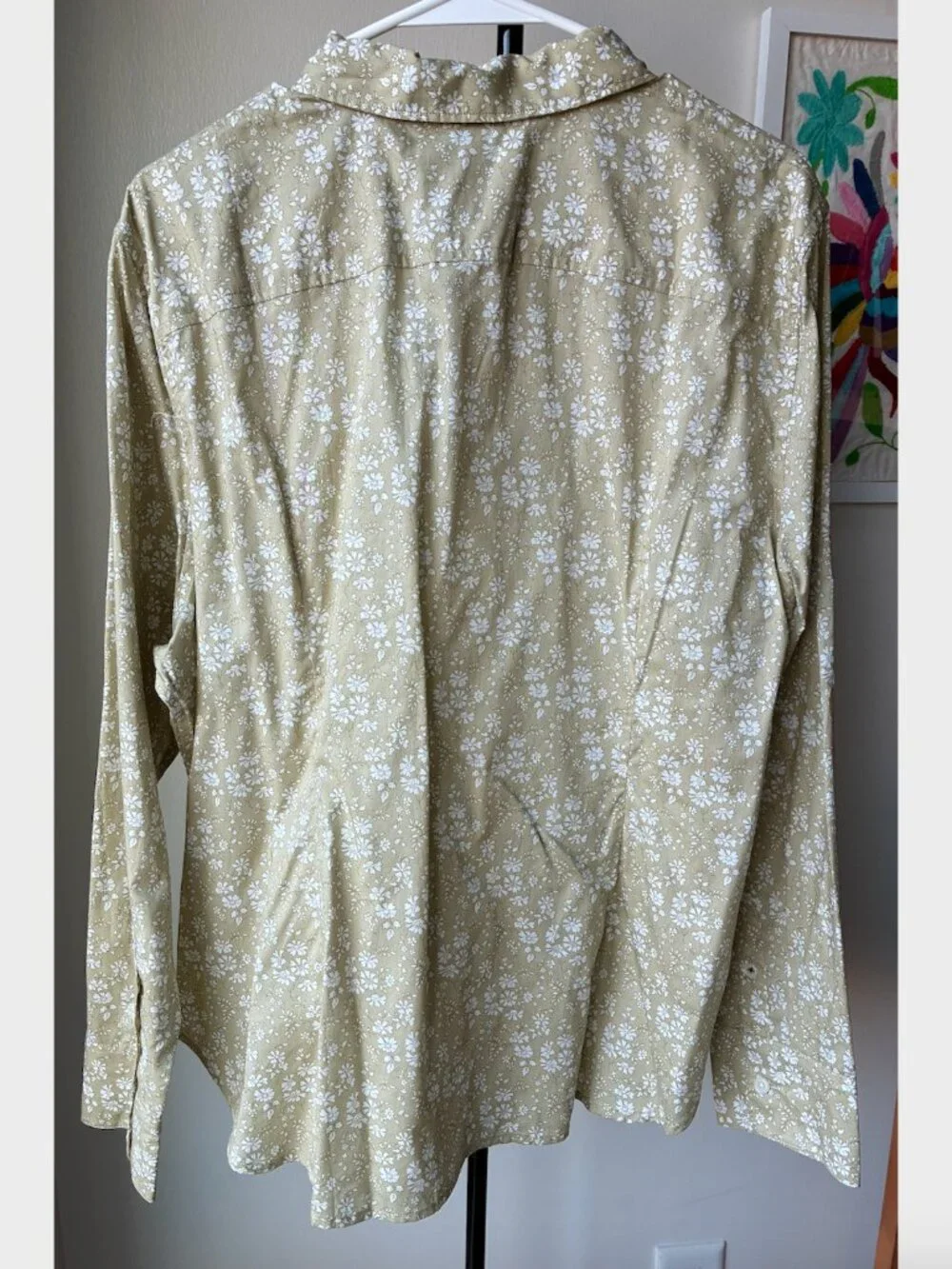 J. Crew NWT Green & White Slim-Fit Shirt in Liberty® Capel Floral Fabric-Size 18